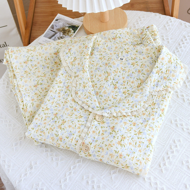 Floral Cotton Short-Sleeved Pyjamas Set
