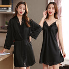 Ice Silk Two-Piece Nightdress & Robe Set