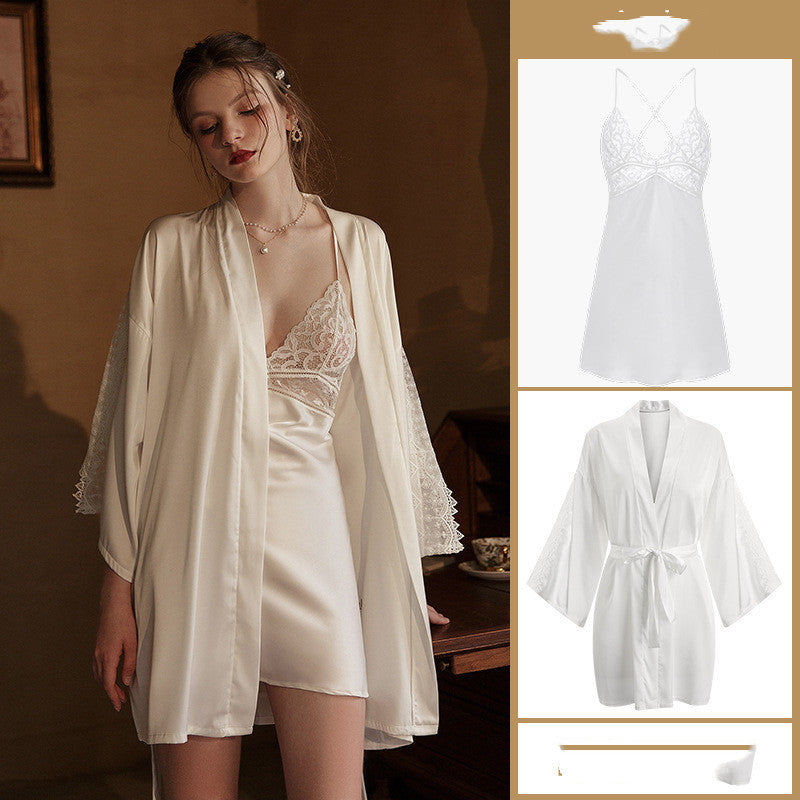 Ice Silk Satin Suspender Nightdress