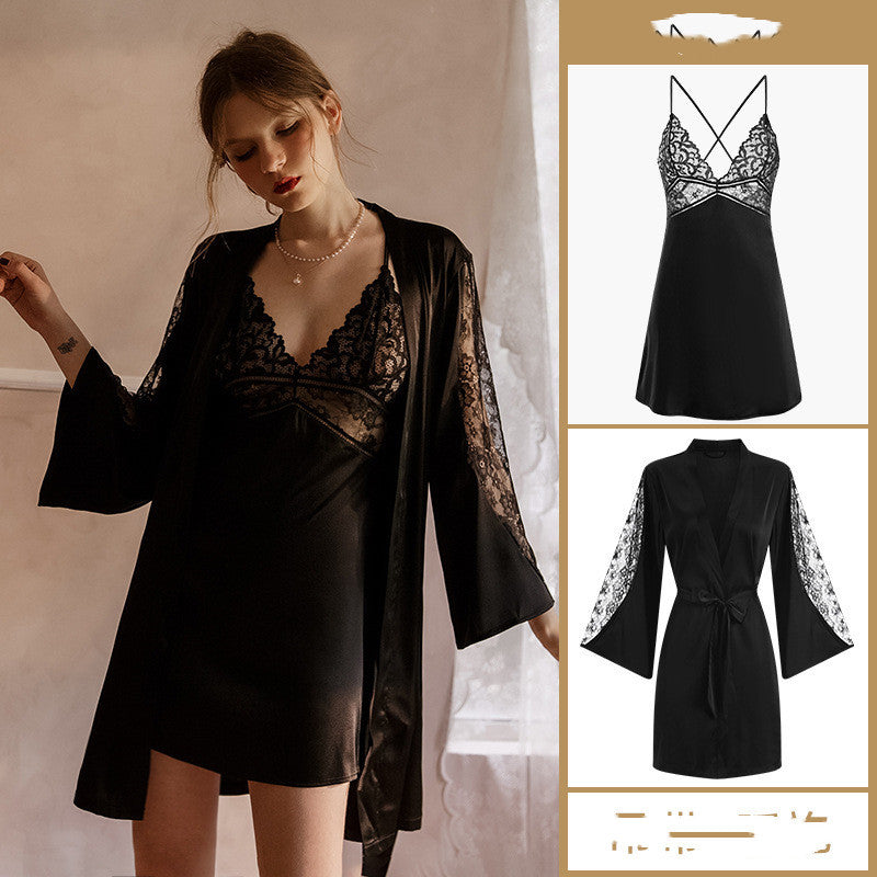 Ice Silk Satin Suspender Nightdress