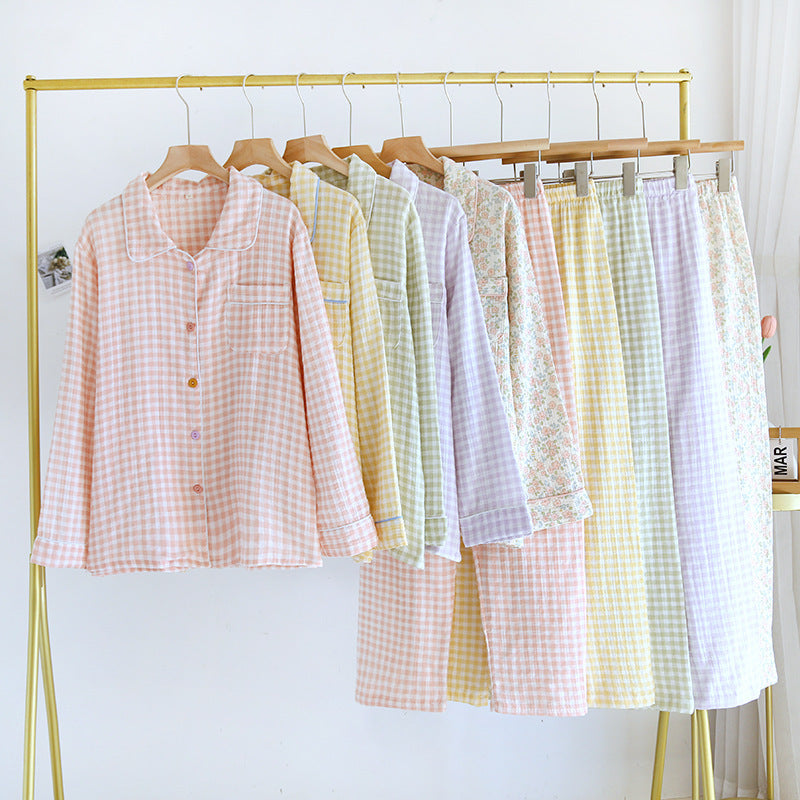 Chess Cotton Lapel Pyjamas Set