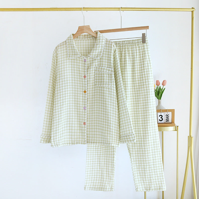 Chess Cotton Lapel Pyjamas Set