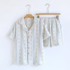 Floral Cotton Short-Sleeved Pyjamas Set