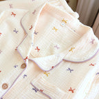 Cute Bow Cotton Crepe Pyjamas Set