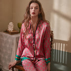 Crimson Chain Ice Silk Pyjamas Set