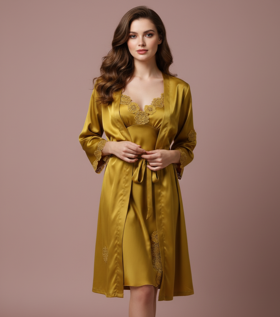Floral Lace V-Neck Nightdress Set