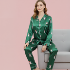 Penguin Satin Long-Sleeve Pajama Set