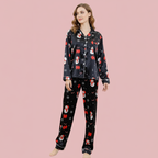 Snowman Satin Long-Sleeve Pajama Set