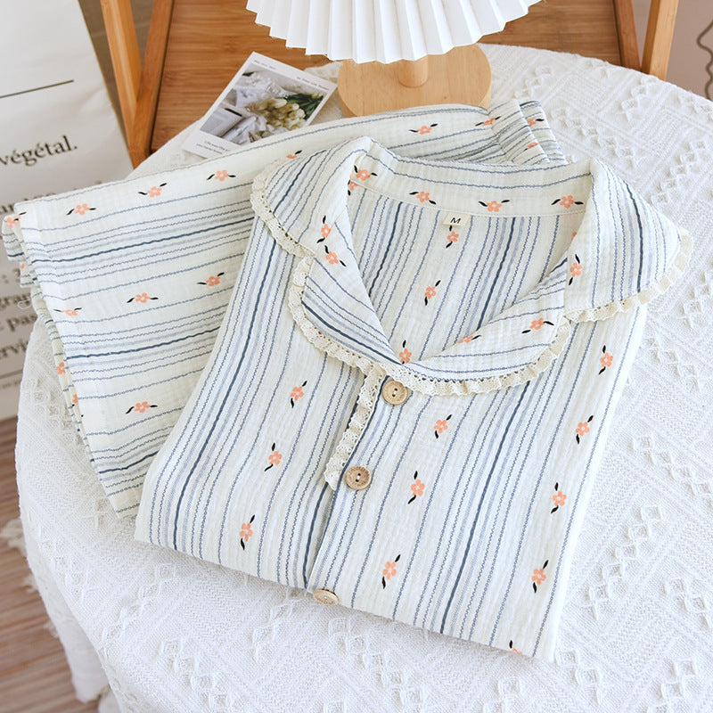 Floral Cotton Short-Sleeved Pyjamas Set