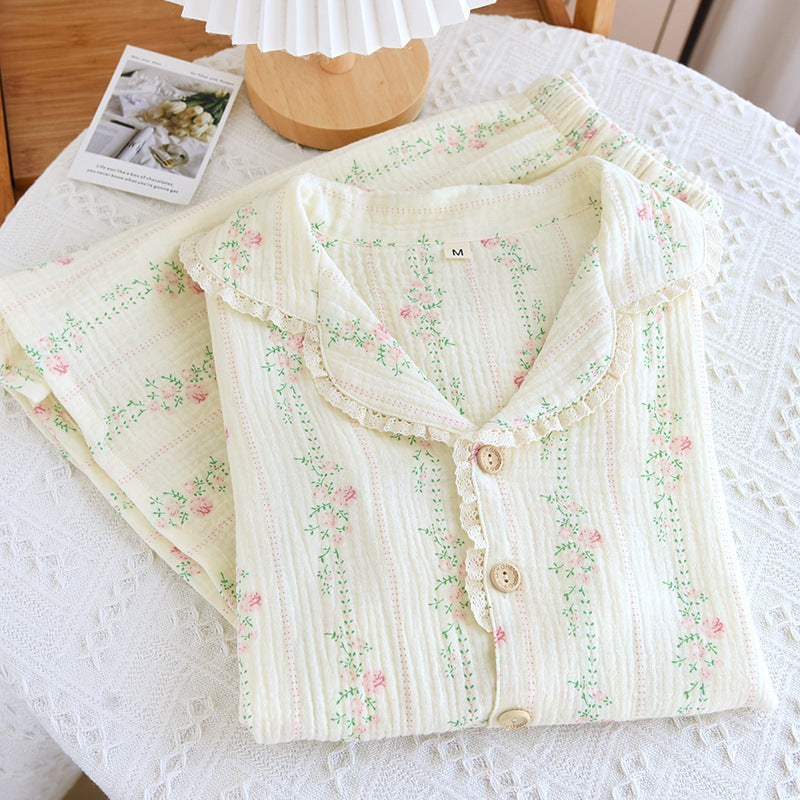 Floral Cotton Short-Sleeved Pyjamas Set