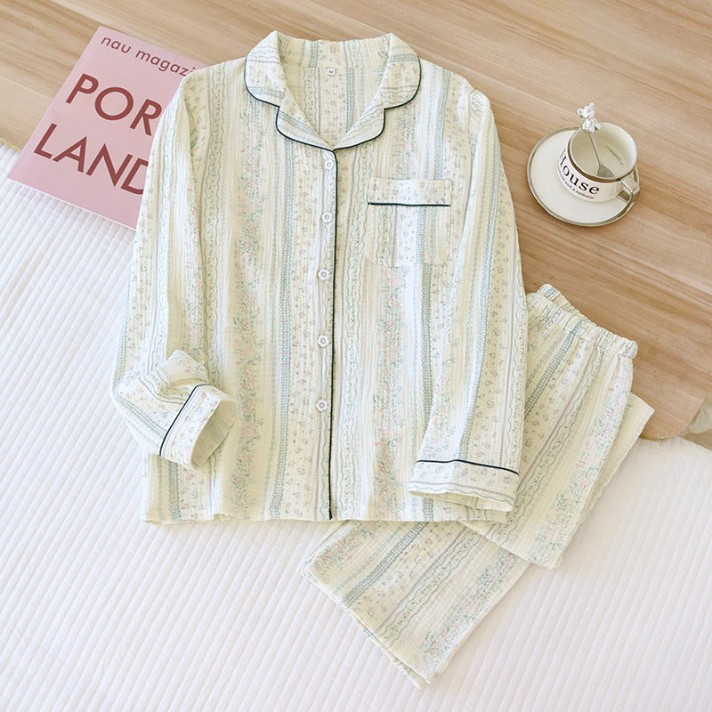 Cotton Crepe Long Pyjamas Set