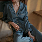 Mulberry Silk Luxe Long Pyjamas Set