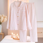 Chess Cotton Lapel Pyjamas Set
