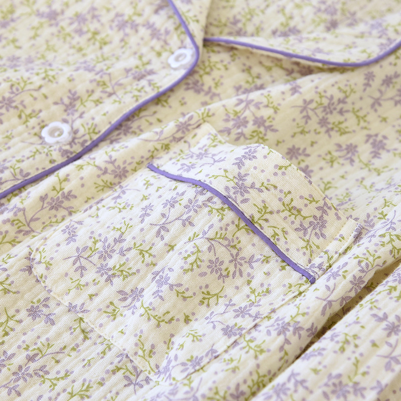 Cotton Crepe Long Pyjamas Set