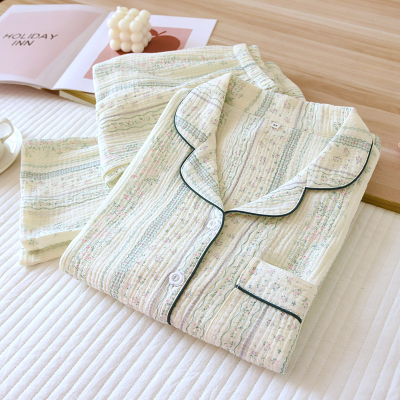 Cotton Crepe Long Pyjamas Set