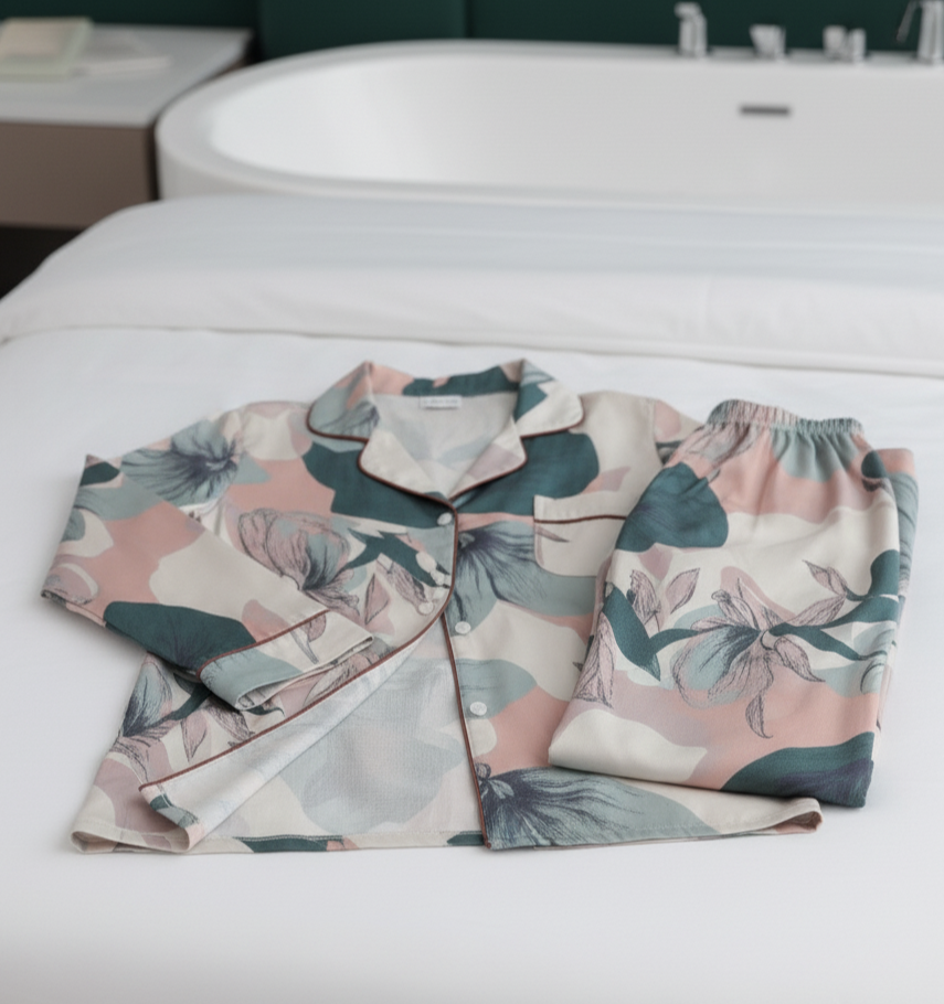 Botanical Bloom Cotton Long Pyjamas Set
