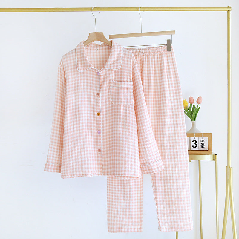 Chess Cotton Lapel Pyjamas Set